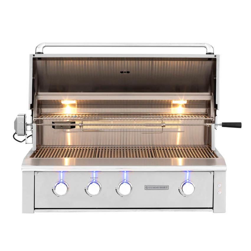 42-Inch 3-Burner Built-In Natural Gas Grill With Stainless Steel Burners & Rotisserie J86036