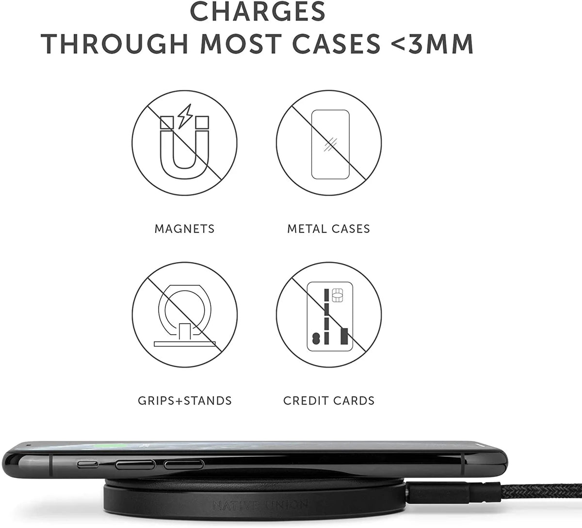 Black Leather Wireless Charger D545