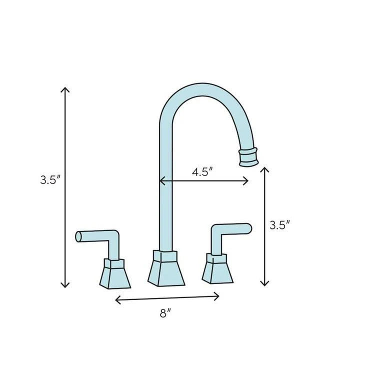 Chrome Two Handle Mini Widespread Lavatory Faucet with Retail Pop-Up T500