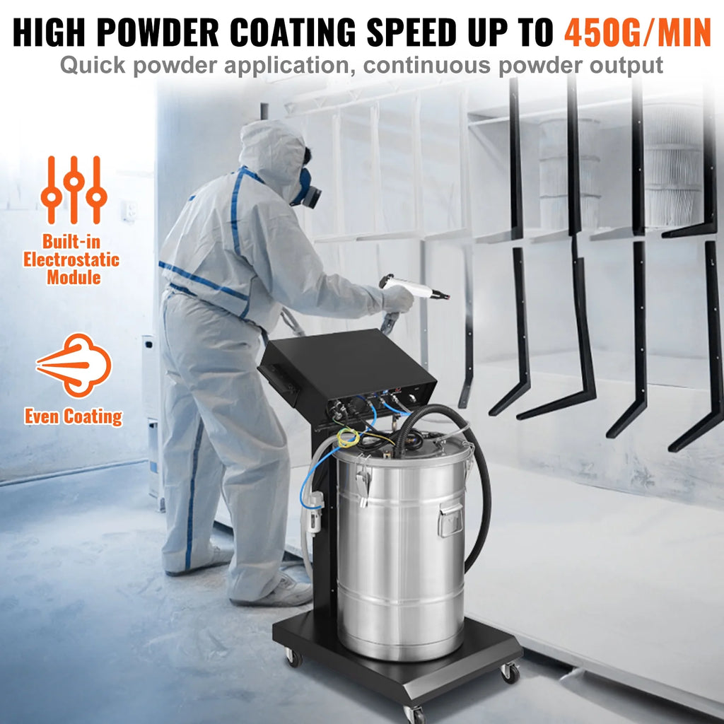 50L Powder Coating System 40 W 100KV Electrostatic Powder Hopper T76187