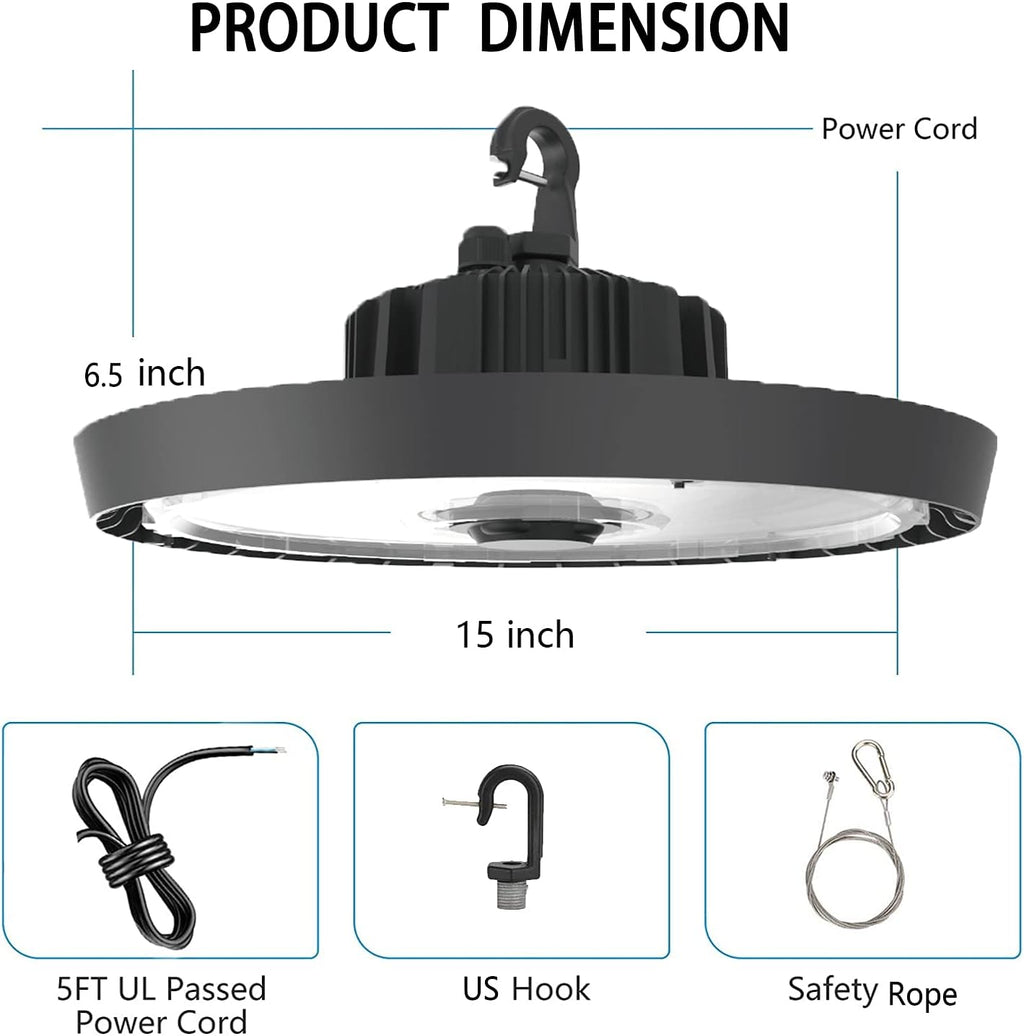 200W 5000K 30000 Lumen LED High Bay Light 8 Pack K76290