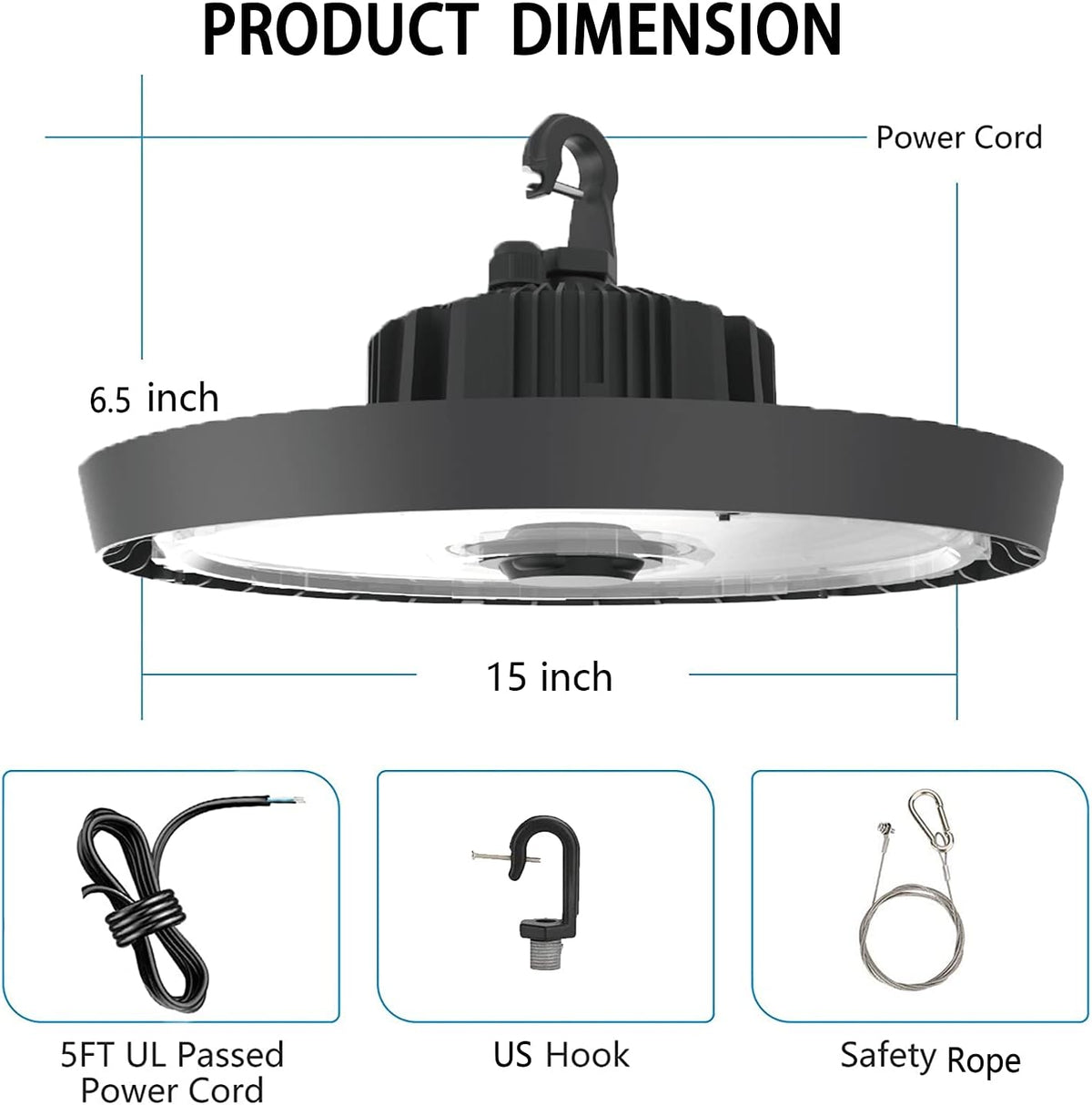 200W 5000K 30000 Lumen LED High Bay Light 8 Pack K76290