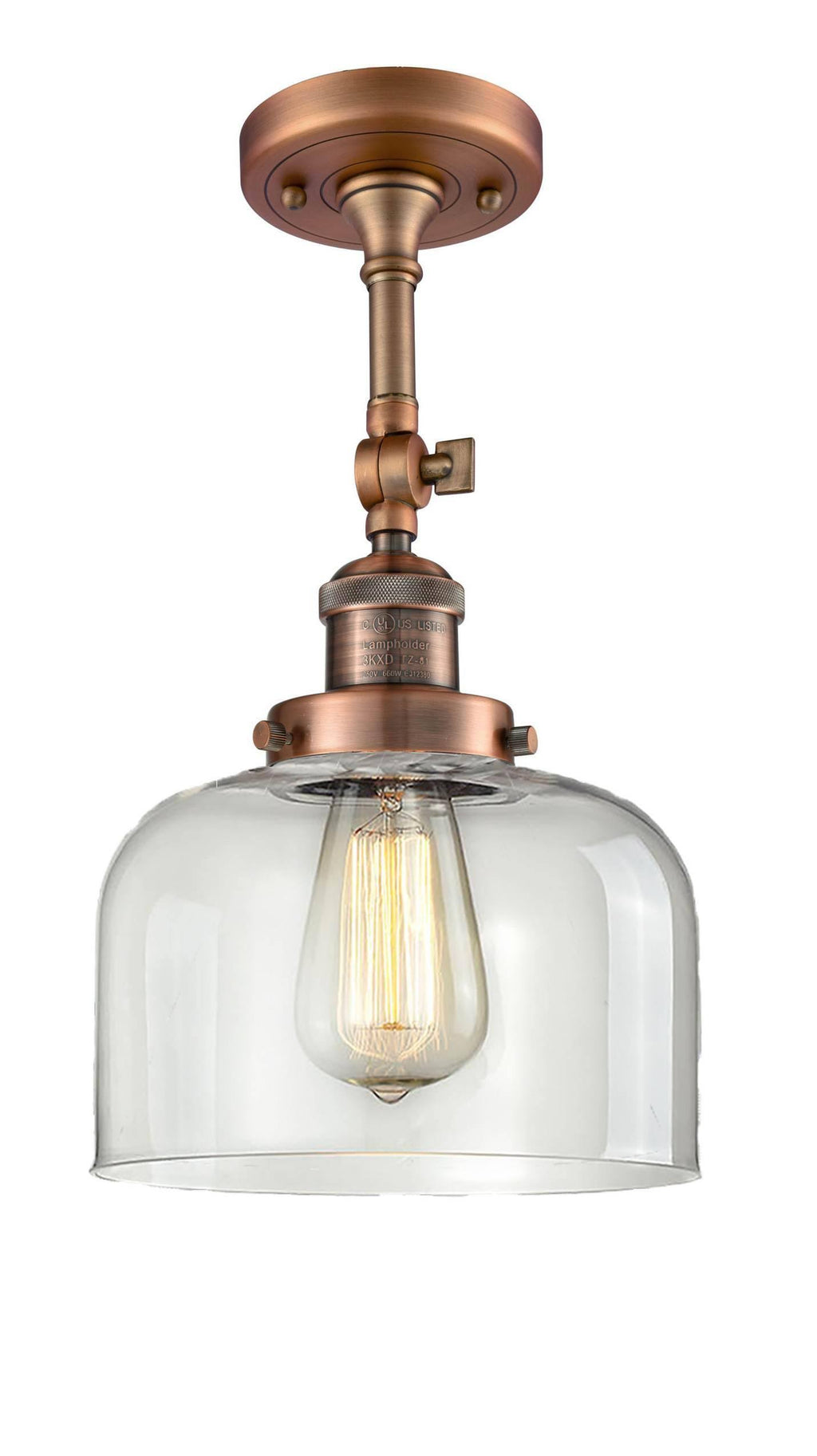 Antique Copper LED Semi Flush Mount Light E47076