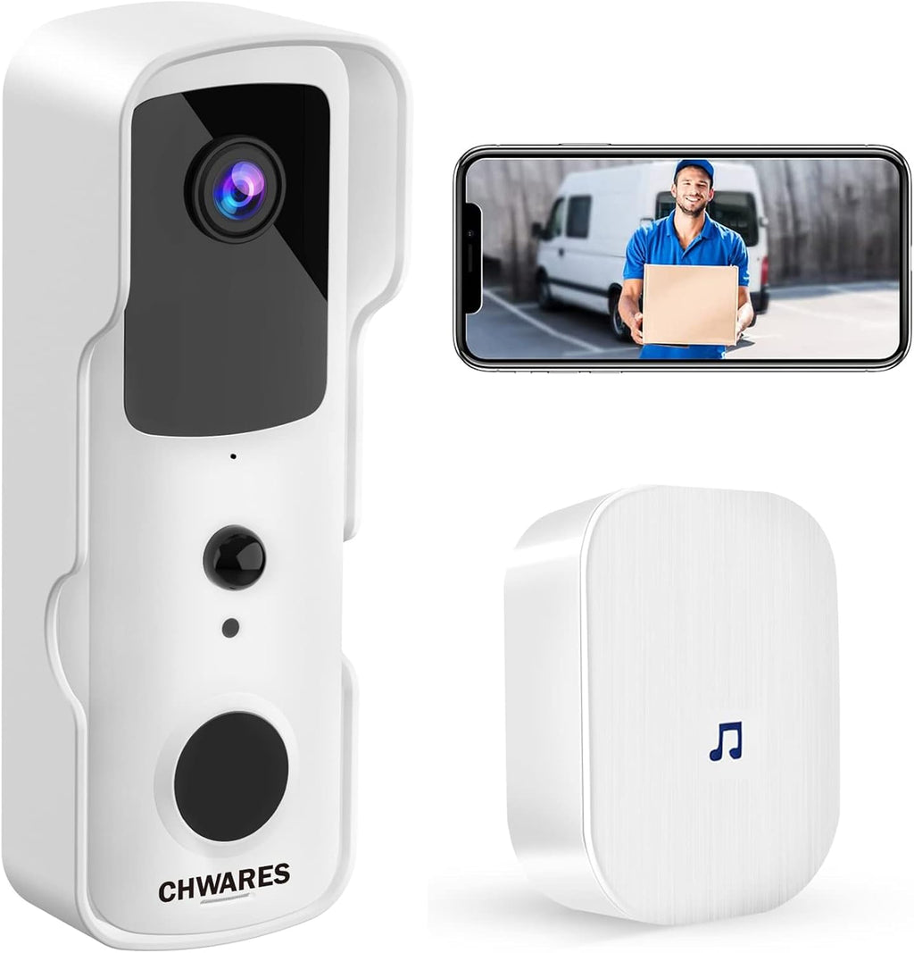 White 1080P HD Video Doorbell Camera with 32GB SD Card P764674