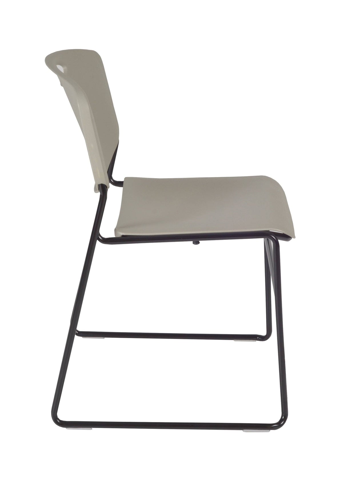 Mahogany Square Breakroom Table with 4 Grey Stack Chairs A836689