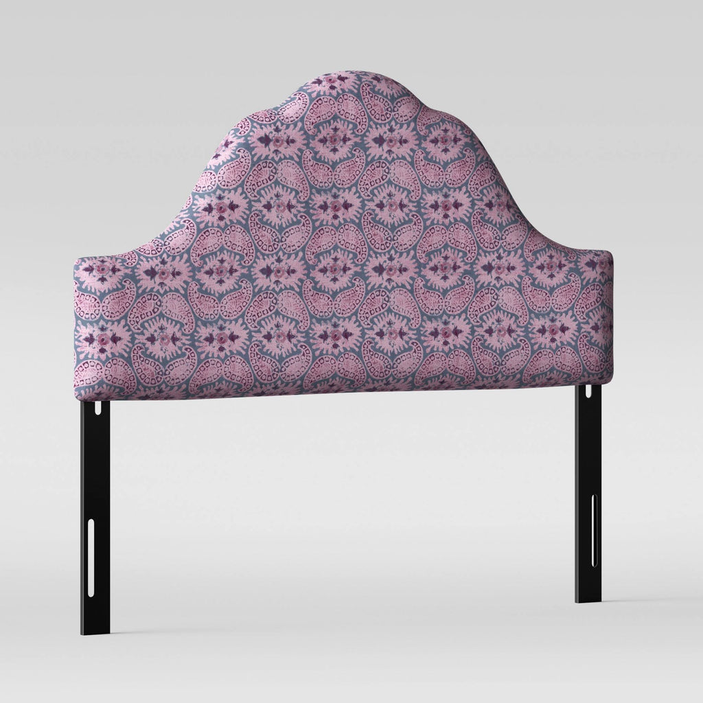 California King Arched Headboard Purple Paisley D587335