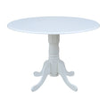 White Round Dual Drop Leaf Pedestal Table U280