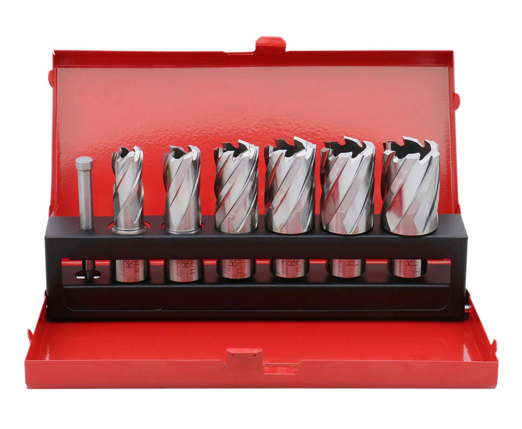 6 Pc Hss Annular Cutters with Pilot Pin R4558