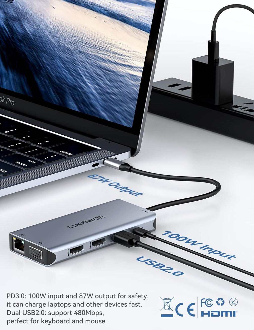 12-in-1 USB C Hub with Dual 4K HDMI, Ethernet, USB 3.0, SD Card Reader A154382