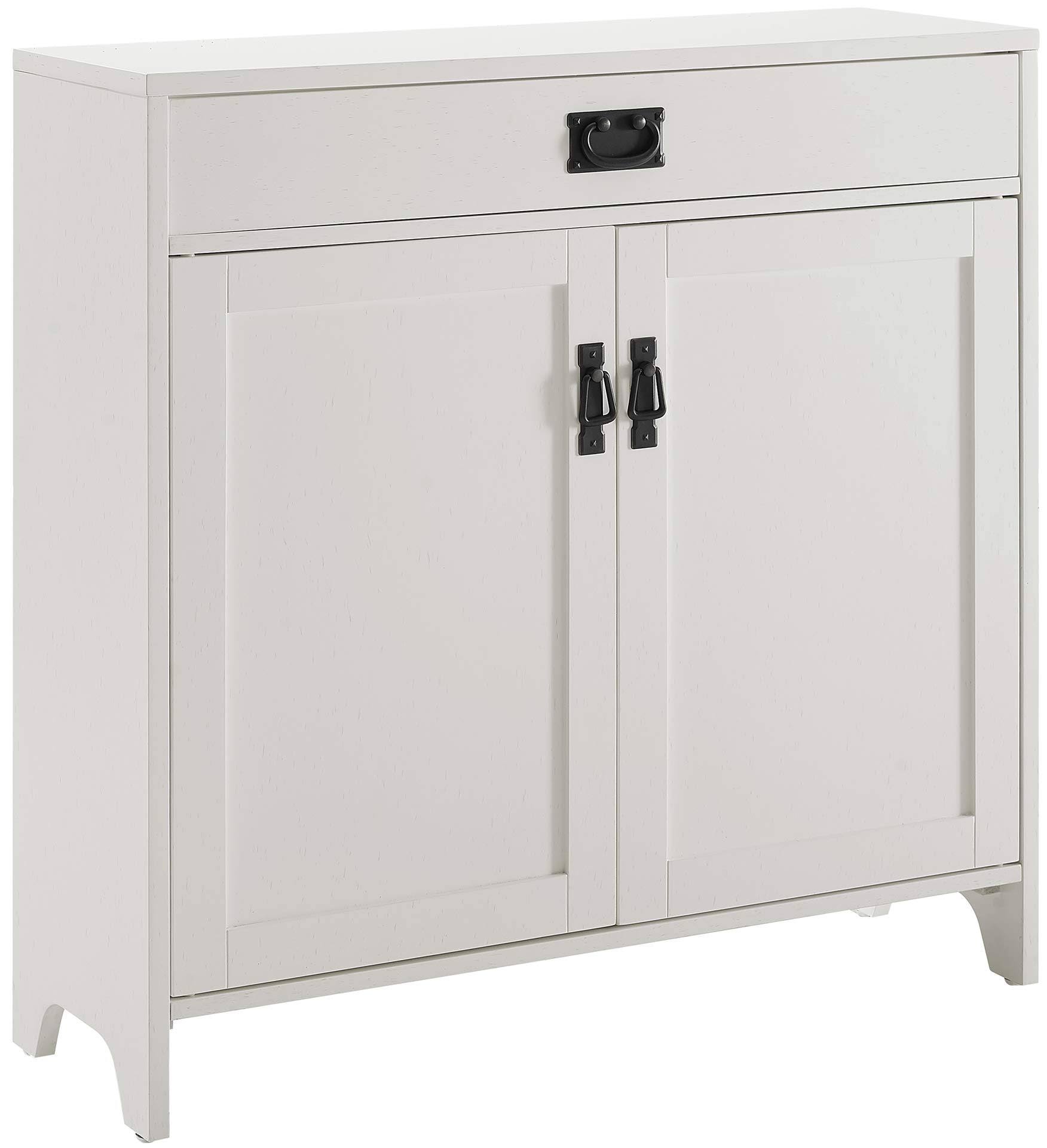 Distressed White Accent Cabinet D860