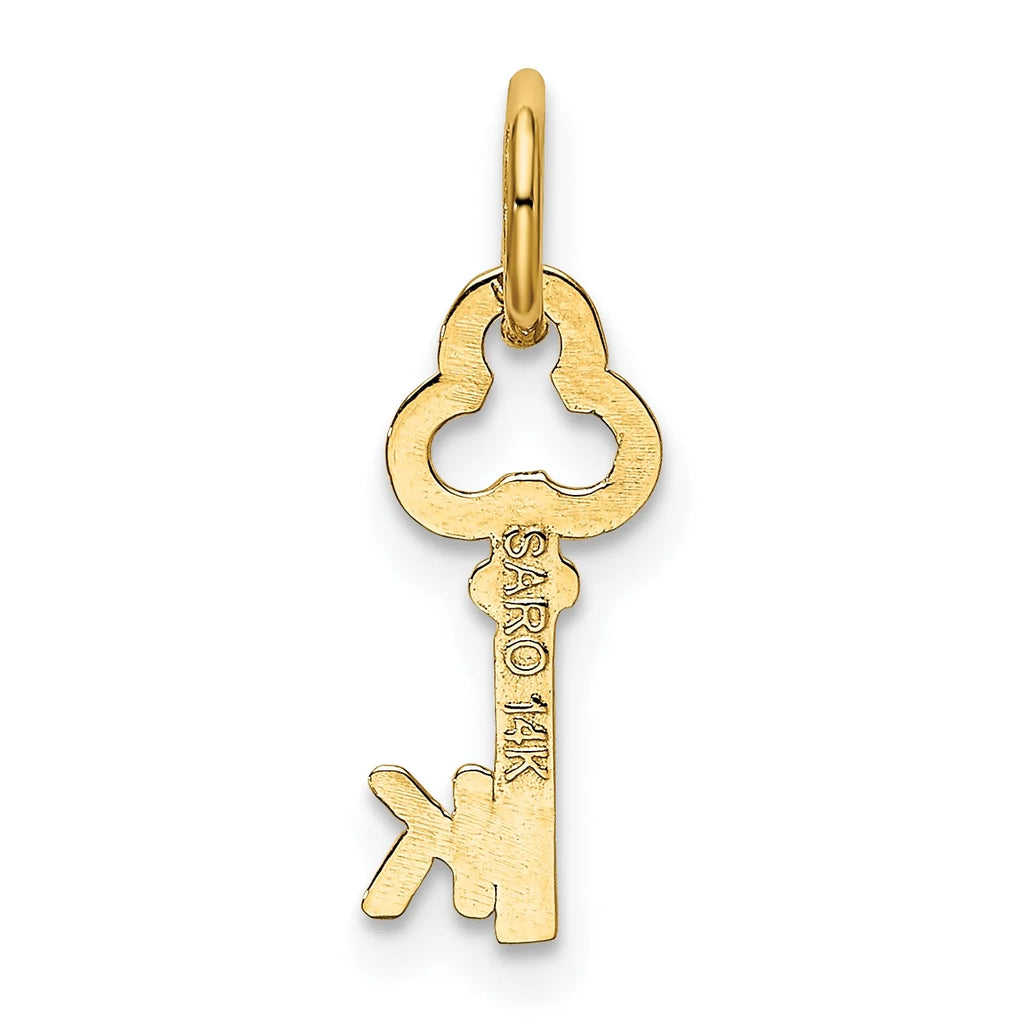 14K Yellow Gold Key Letter K Initial Pendant Charm O33080