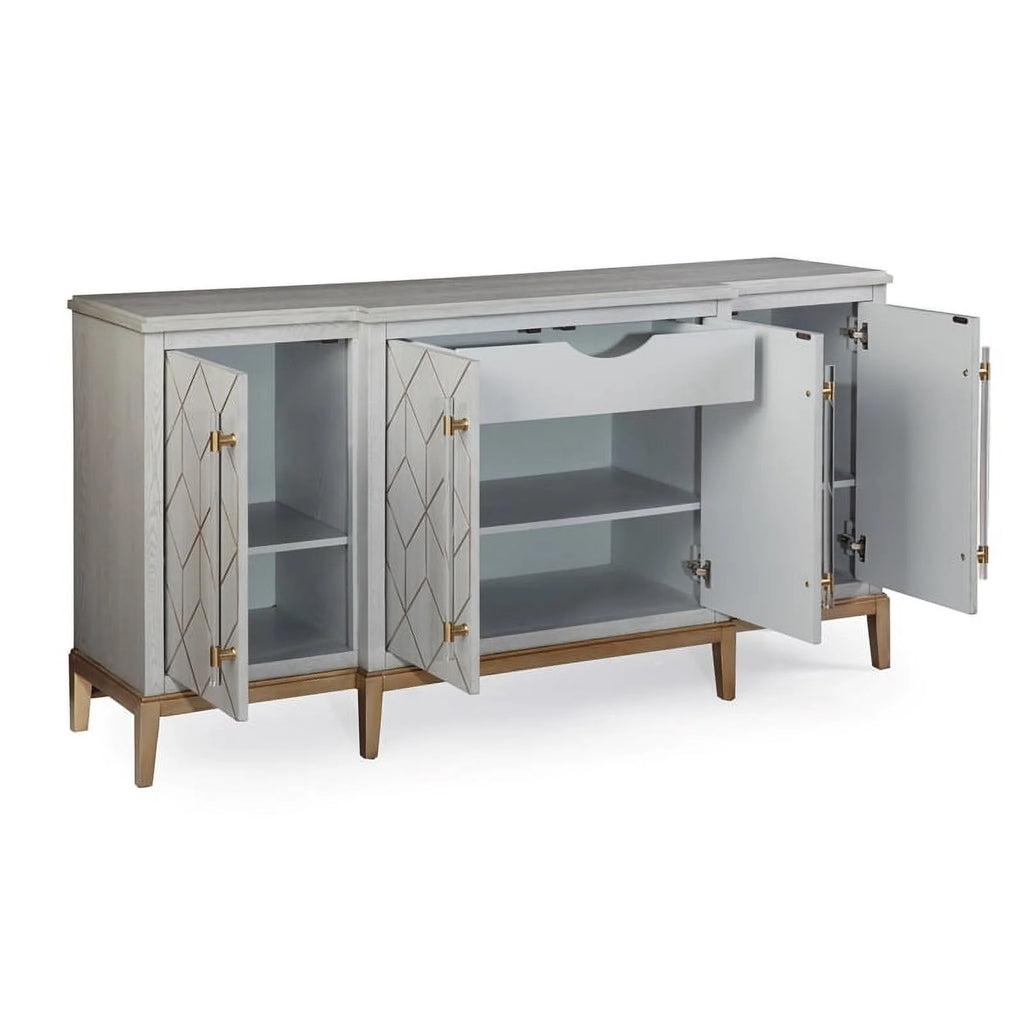 Wood 4-Door Server in Soft Graphite Gray Z578354