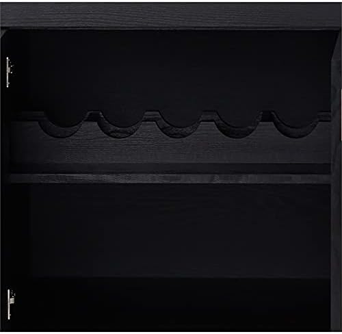 Black and Chrome Wood 2-Drawer Buffet Server N364976