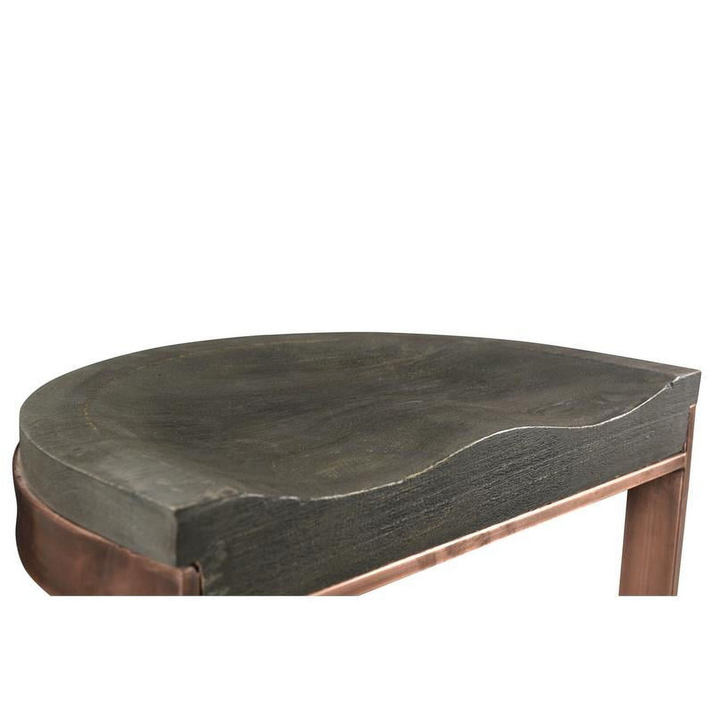 20" Copper Metal Solid Wood Counter Stool N9296