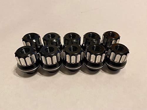 Billet Lug Nuts 7/16 Stud Set of 10 Black Anodized Pack of 2 H7462