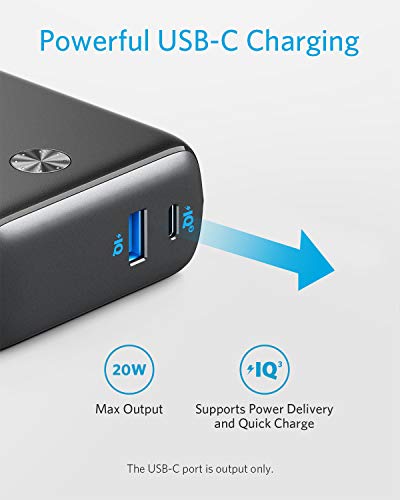 10,000 mAh 20W USB-C Portable Charger 2-in-1 Wall Charger (Black) K85505