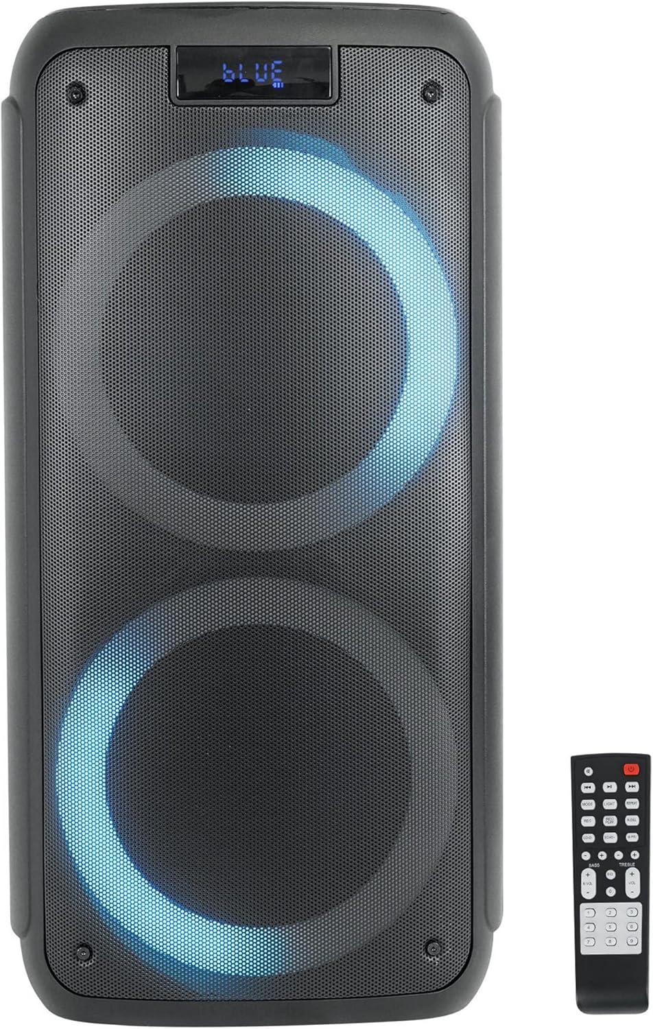 Dual 8 Inch Portable Bluetooth Speaker with Sound Activated Lights B159114