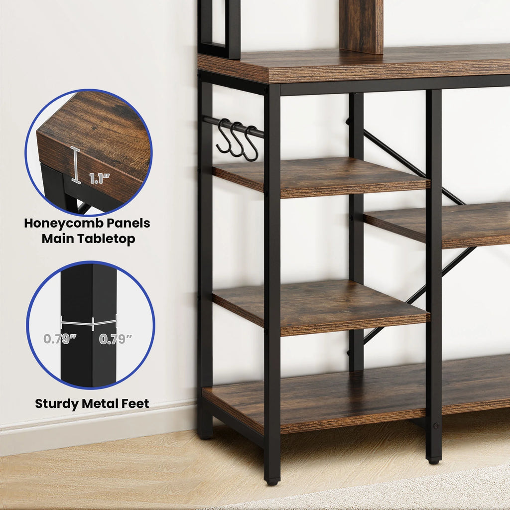 8-Tier Freestanding Kitchen Storage Shelf with Power Outlets L756620