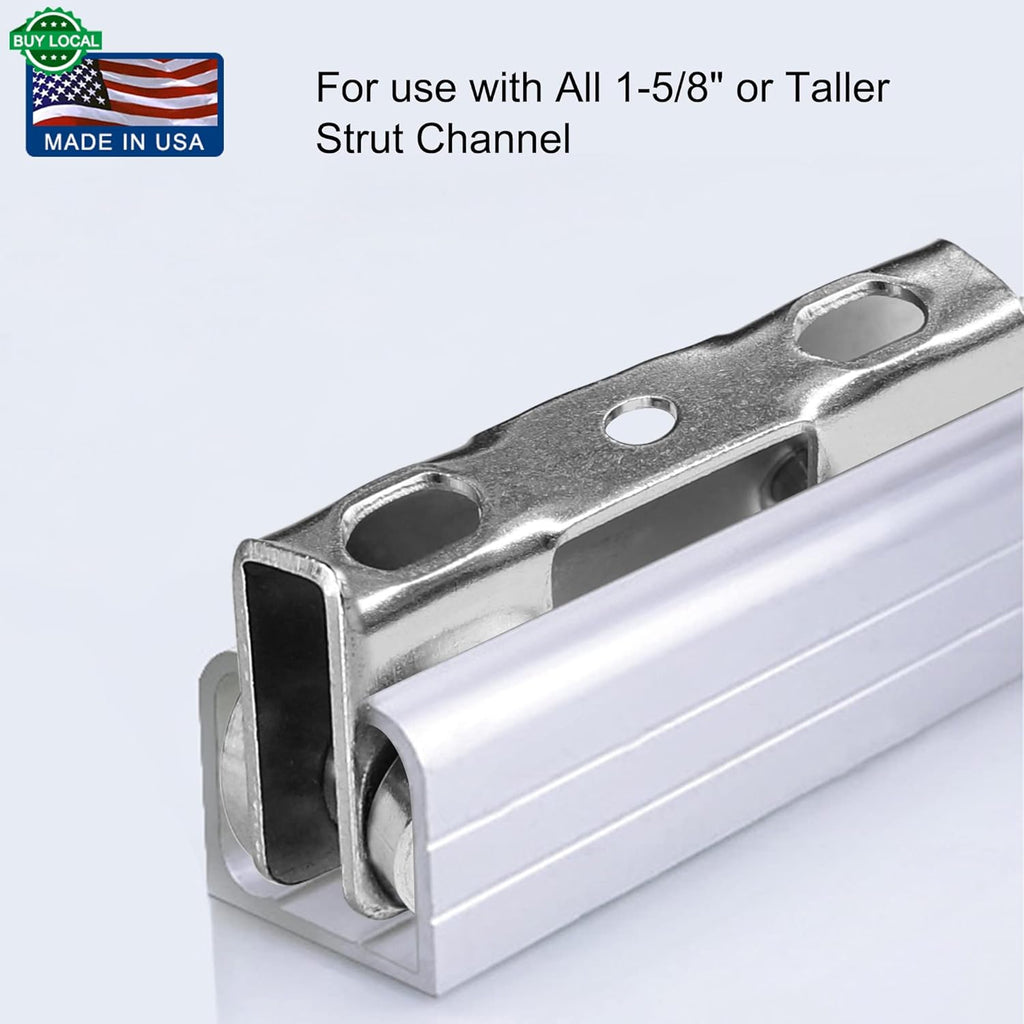 4 Wheel Light Duty Trolley Assembly, Electro-Galvanized Zinc, Pack of 2 T406784