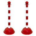 Heavy Duty 3x22 Striped Stanchion (2 Pack) White/Red F569089