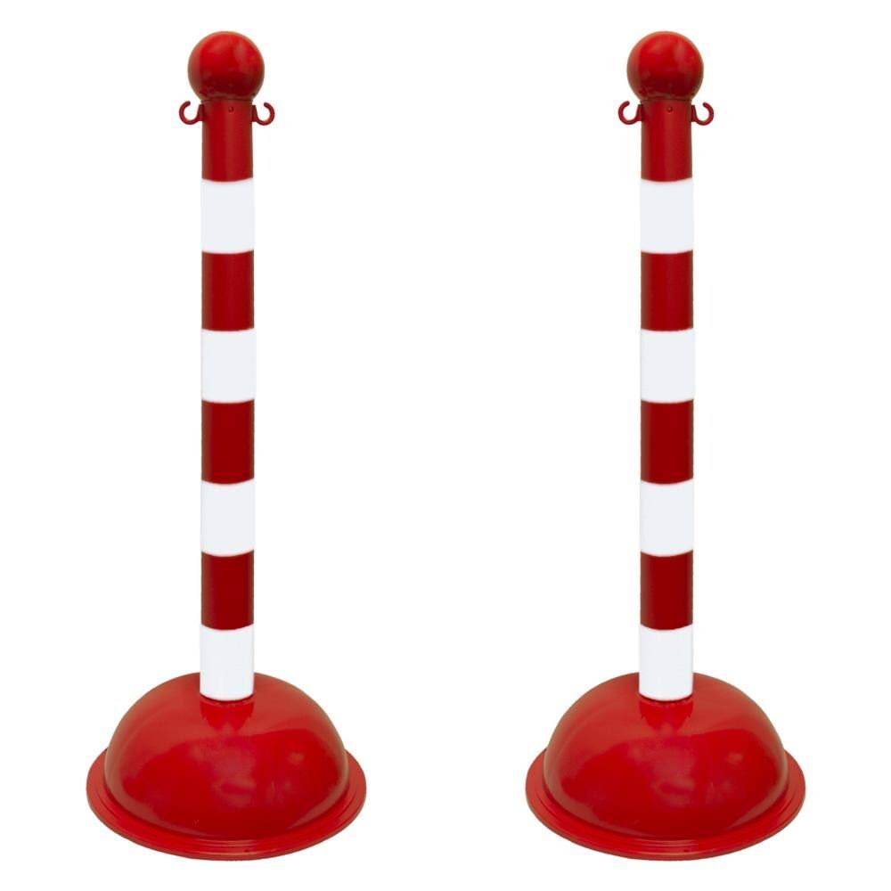 Heavy Duty 3x22 Striped Stanchion (2 Pack) White/Red F569089