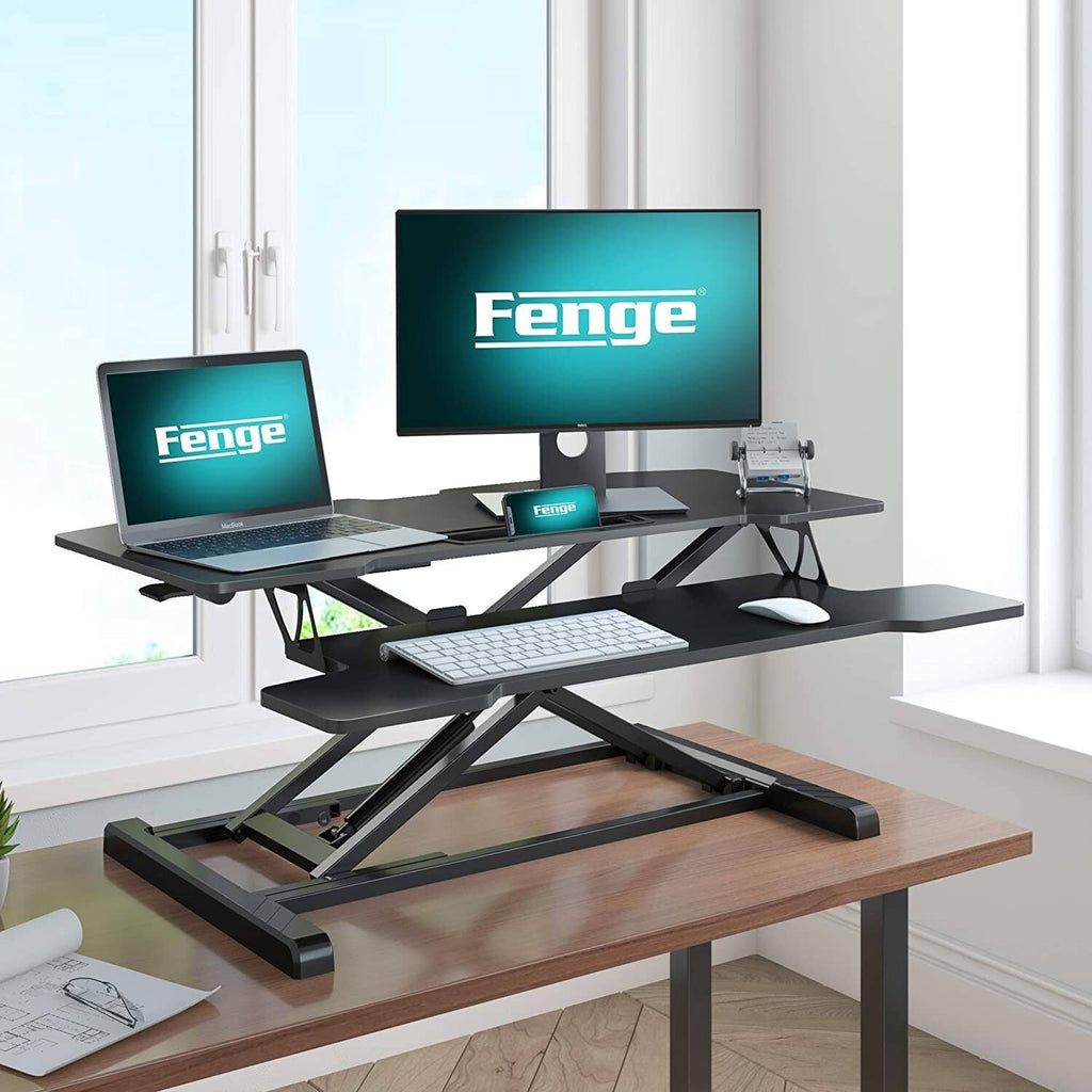 36x22 Height Adjustable Standing Desk Converter - Black W293679