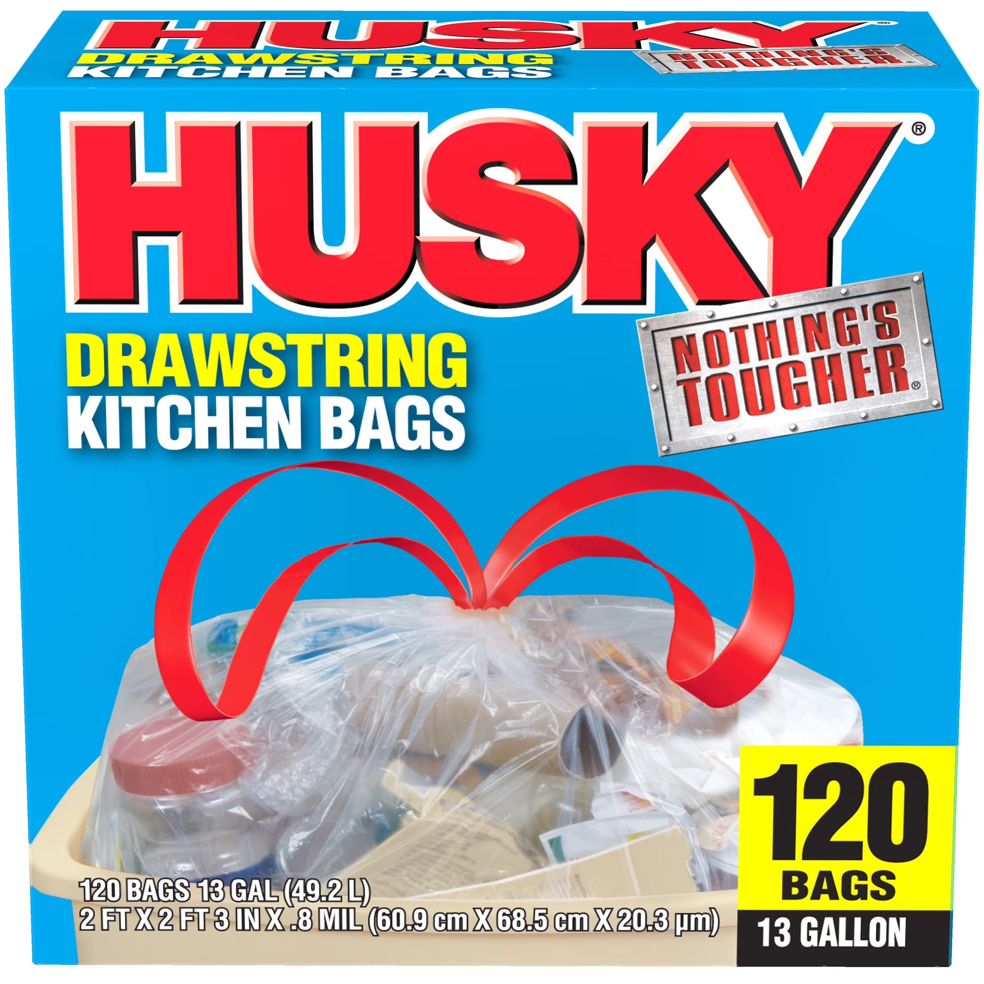 13 Gal Drawstring Clear Tall Kitchen Bag K11403