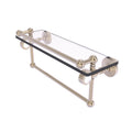 Antique Pewter Glass Shelf with Gallery Rail and Towel Bar P57527