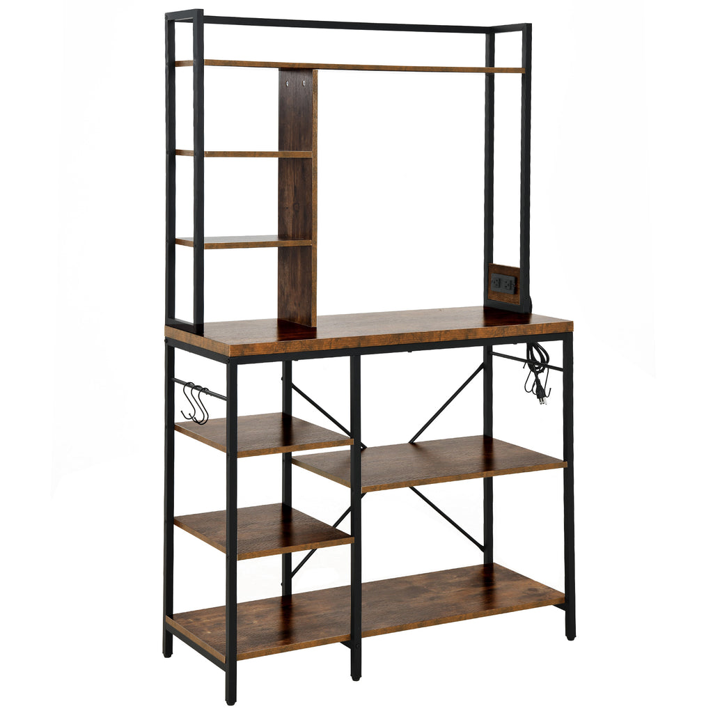 8-Tier Freestanding Kitchen Storage Shelf with Power Outlets L756620