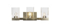 Three Light Bath Bar with Clear Bubble Glass V22899