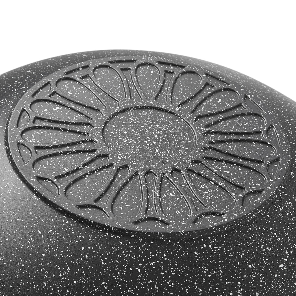 Charcoal Speckle 14-Inch Cast Aluminum Wok T868