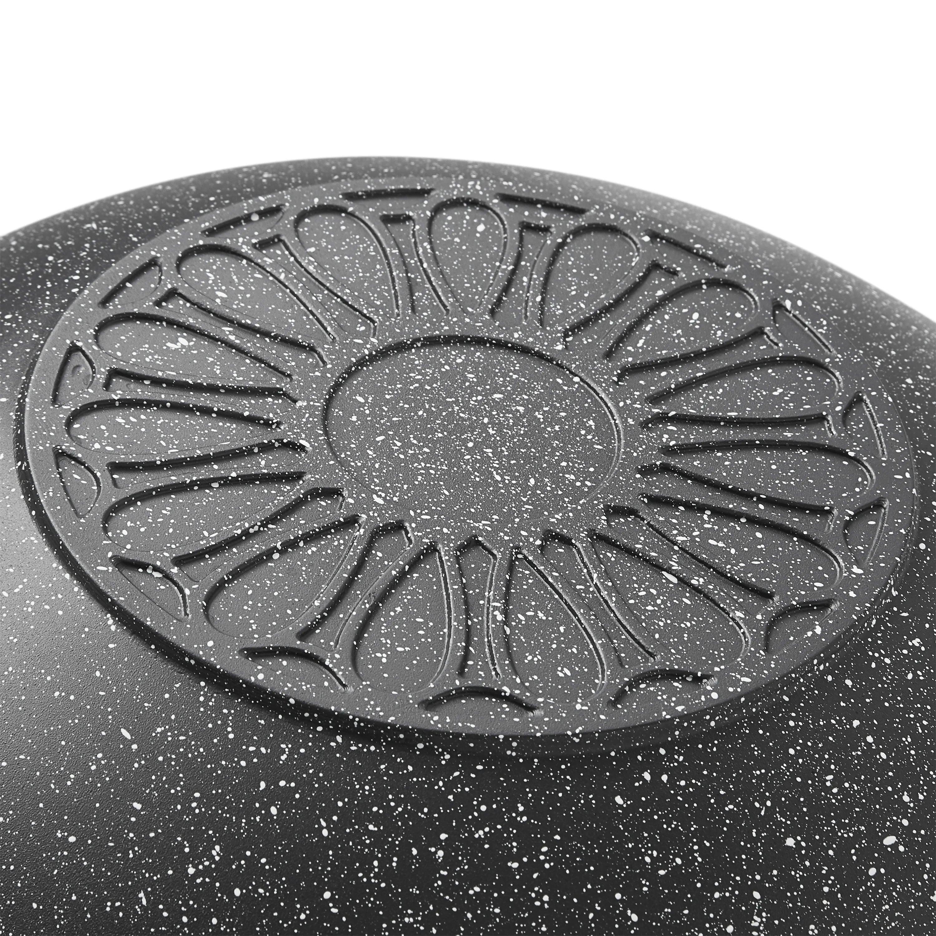 Charcoal Speckle 14-Inch Cast Aluminum Wok T868