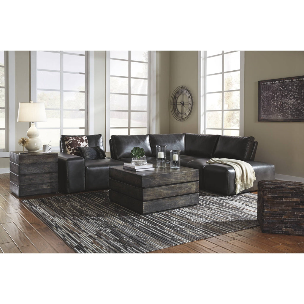 Transparent Black Square End Table T588931