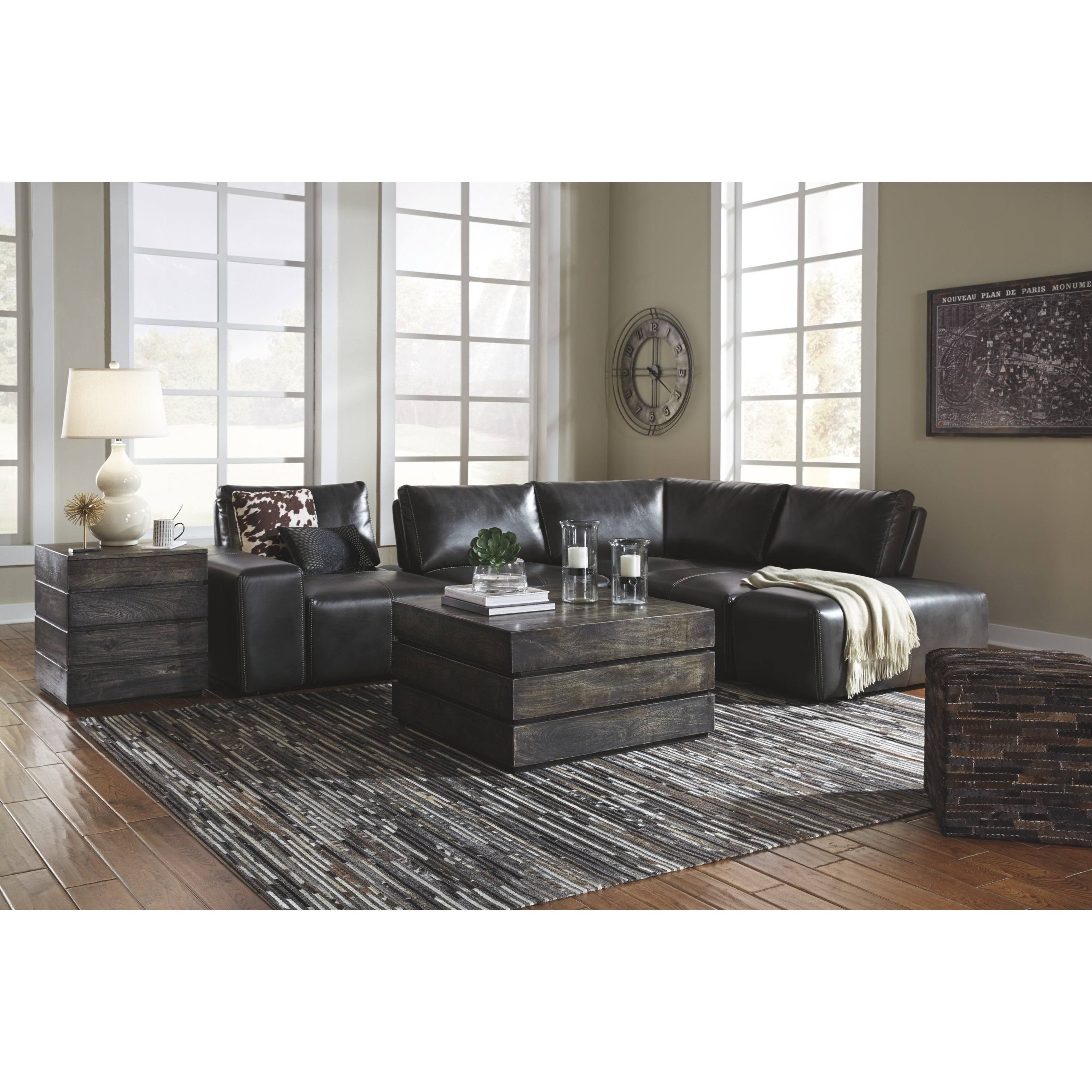 Transparent Black Square End Table T588931