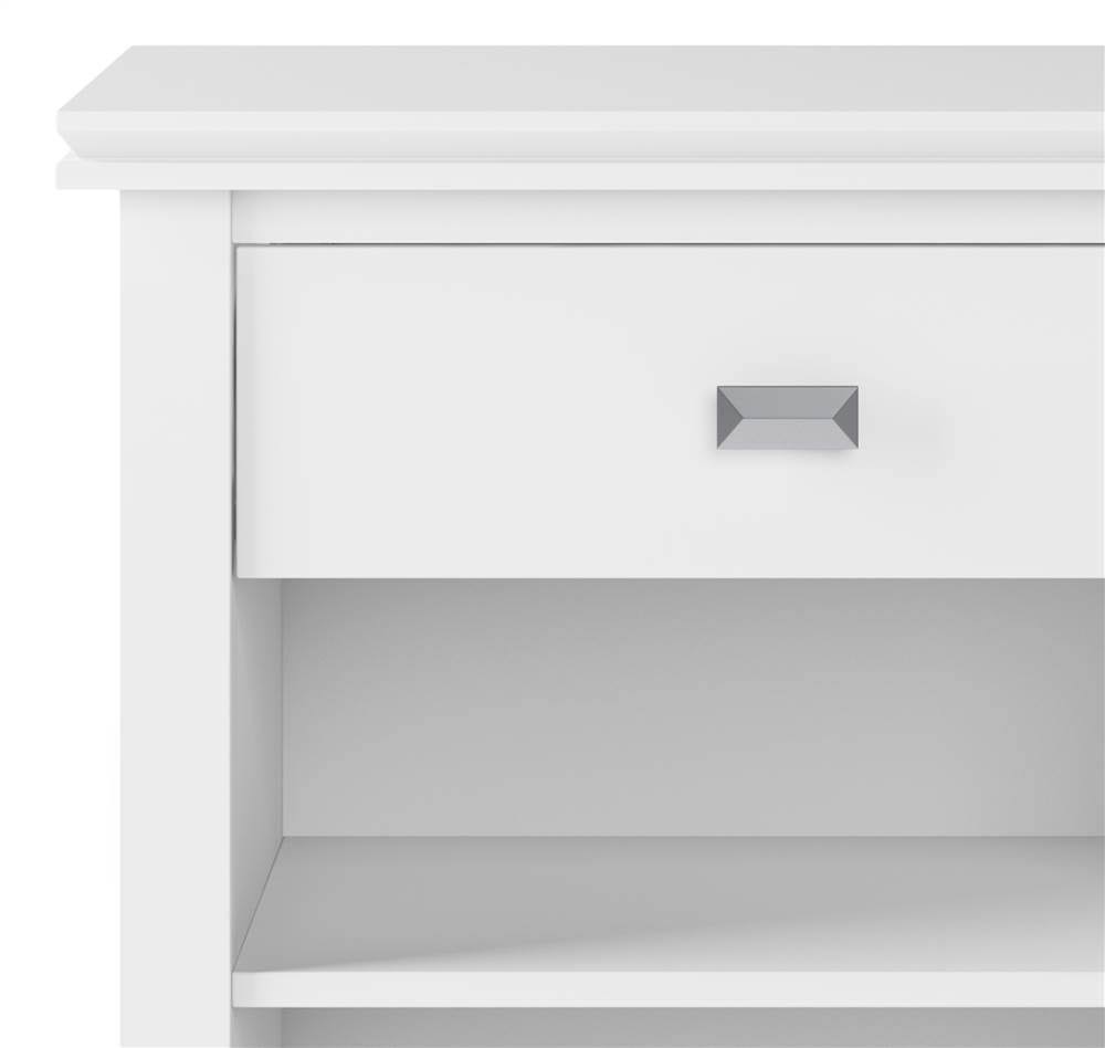 White Solid Wood Bedside Table V134