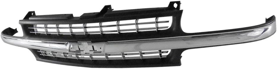 Chrome Black Grille Grill Compatible With Chevrolet Silverado 1500 Pickup Truck E131376