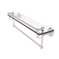 Satin Nickel Glass Shelf with Gallery Rail and Towel Bar W37120