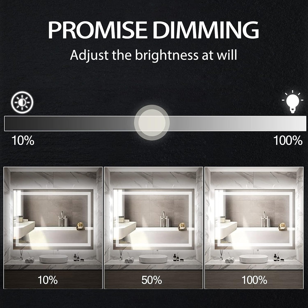 Wall Mounted LED Bathroom Mirror with Anti-Fog N158804
