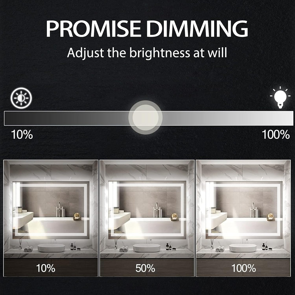 Wall Mounted LED Bathroom Mirror with Anti-Fog N158804