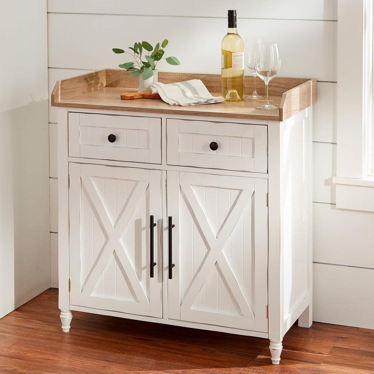White 2-Drawer Cabinet Y6210