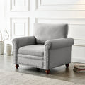 Grey Fabric Single Seat Sofa Chair with Wood Leg N68627