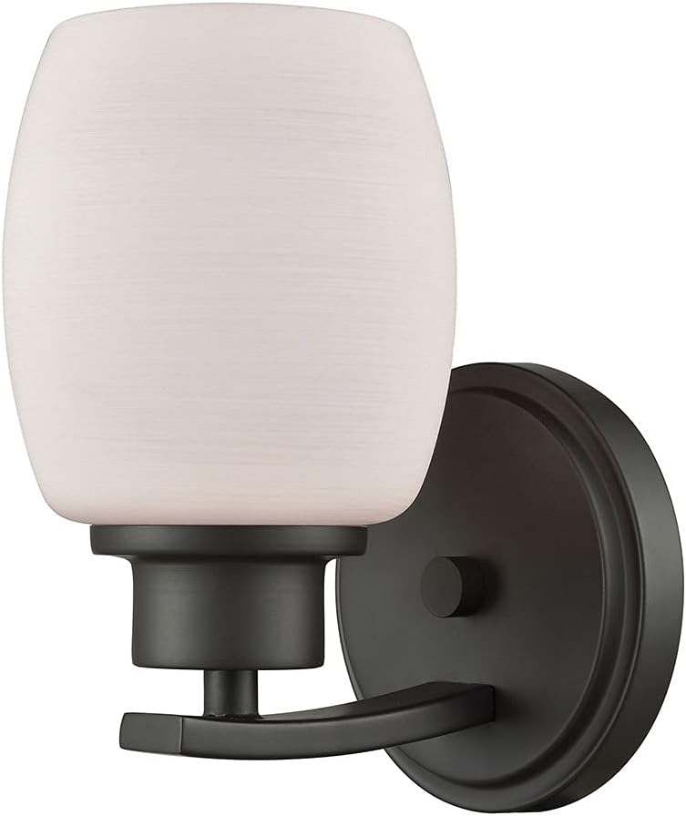 3-Light Bath Light in Oil Rubbed Bronze with White Lined Glass H45374