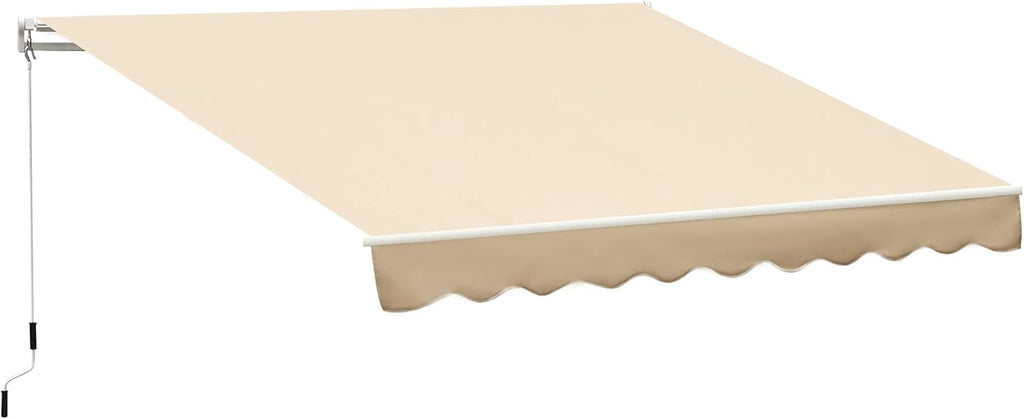10' x 8' Manual Retractable Awning with UV Protection, Red Stripe C345235