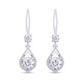 2CT Moissanite Dangle Earrings, D Color Ideal Cut Lab Created Diamond 18K White Gold Plated 925 Sterling Silver Mermaid Tear Drop Earrings D8922