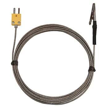 Type-K Oven Probe with Alligator Clip, 10ft SS Braid Cable X942329
