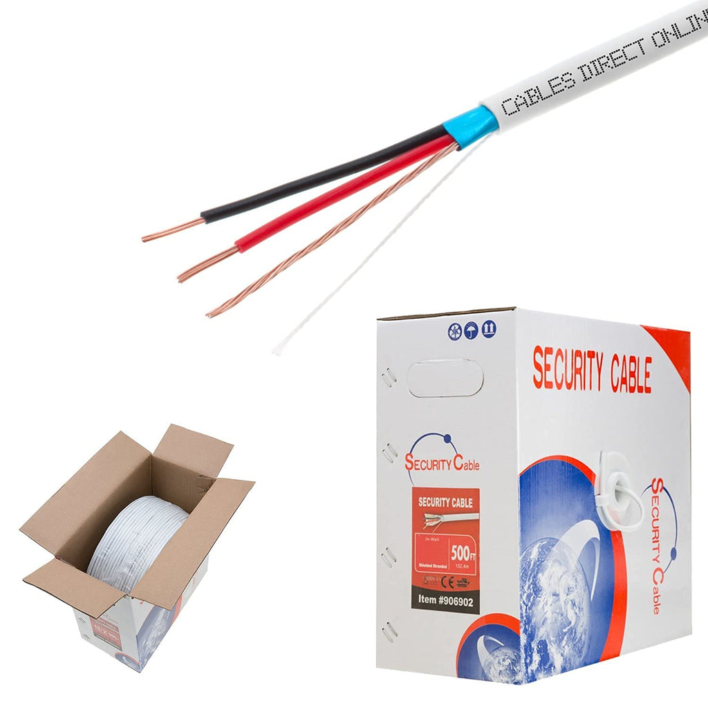 Bulk 18/2 Shielded Stranded Conductor Alarm Control Cable 500ft (FTP) Pack of 2 F2896