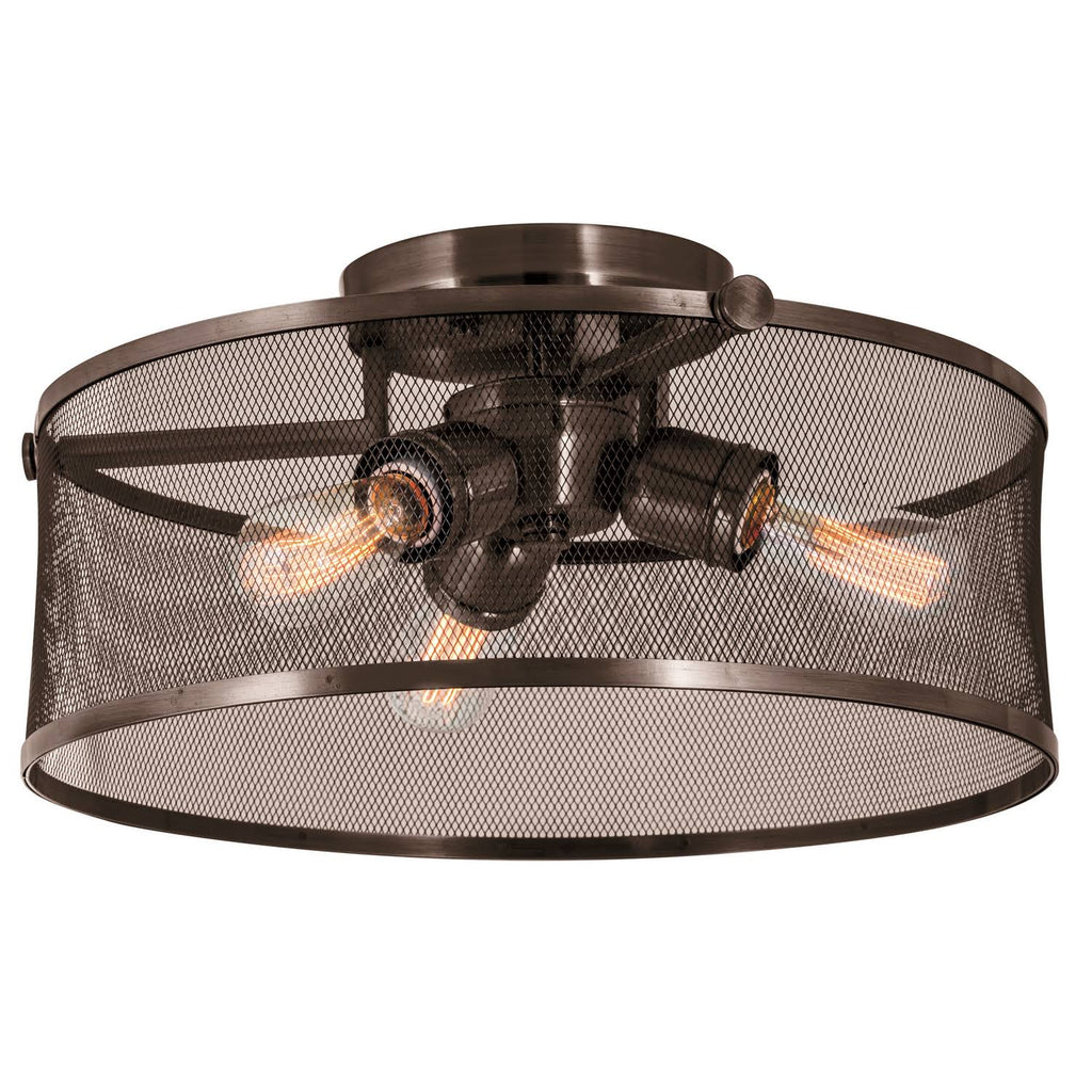 Graphite 16 inch 3 Light Semi-Flush Mount S8191
