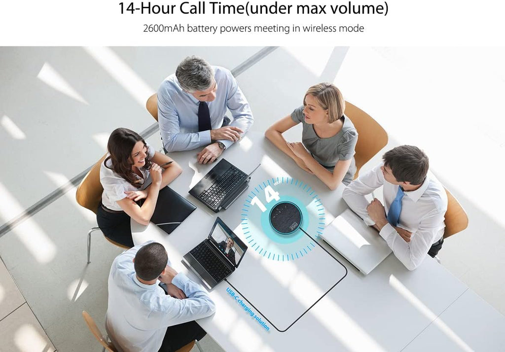 Bluetooth Conference Speaker with USB-C and Aux Cables J2135
