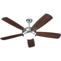 Polished Nickel American Walnut 52x22 Ceiling Fan with Light T853421