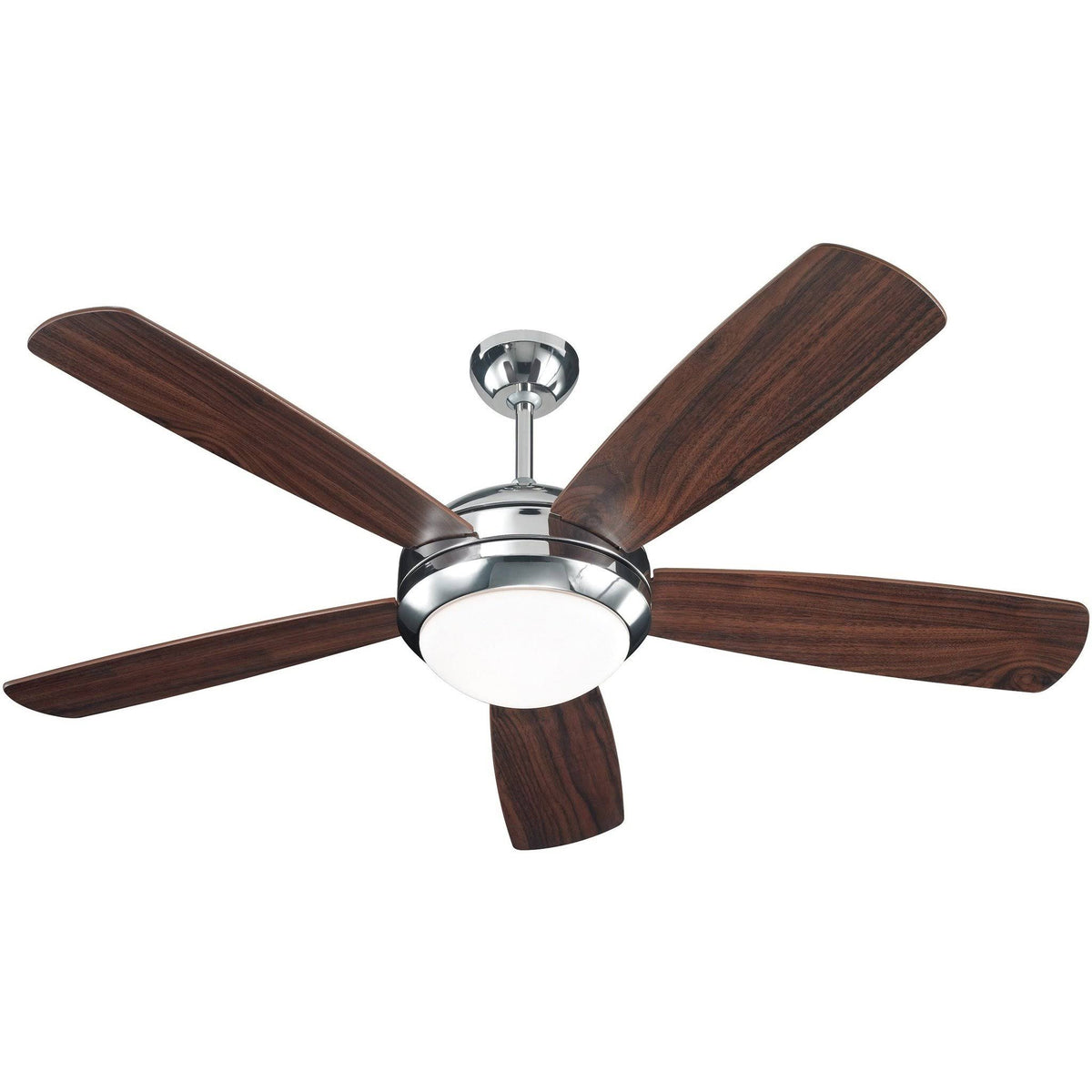Polished Nickel American Walnut 52x22 Ceiling Fan with Light T853421